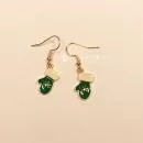 Ohrringe Weihnachtsschmuck Stern versilbert mit funkelndem Strassstein und Klappbrisur handmade chic-peppig-bunt